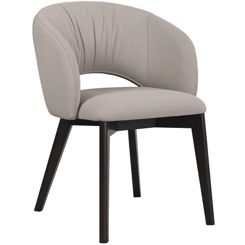 Miyagi Dining Chair in Mink Neutral Leather & Wood (Set of 2)